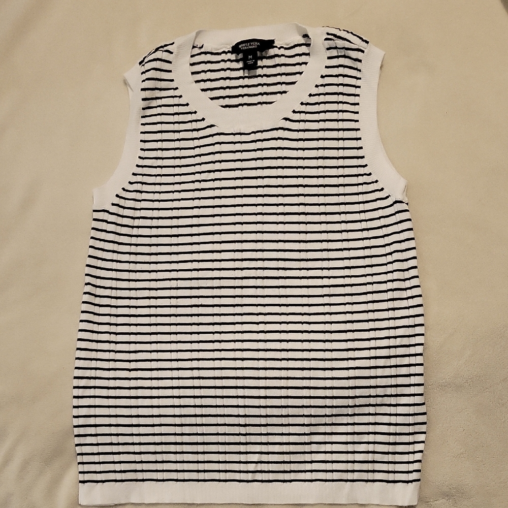 Simply Vera Vera Wang Black and White Striped Tank Top
